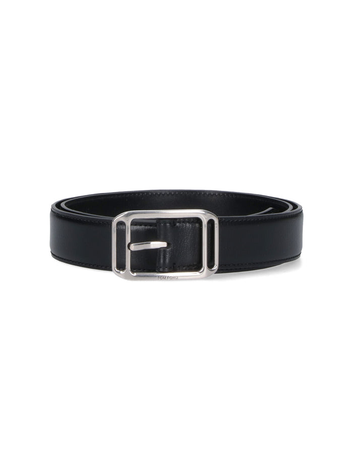 Tom Ford Belts Black Calf Leather
