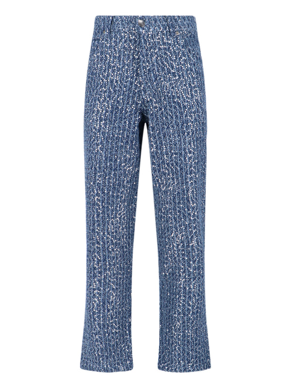 Charles Jeffrey Loverboy Cotton body; Polyester sequins and backing jeans in blue