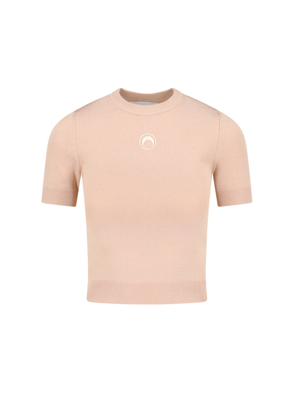 Marine Serre Ckni 88% Viscose sweater in beige