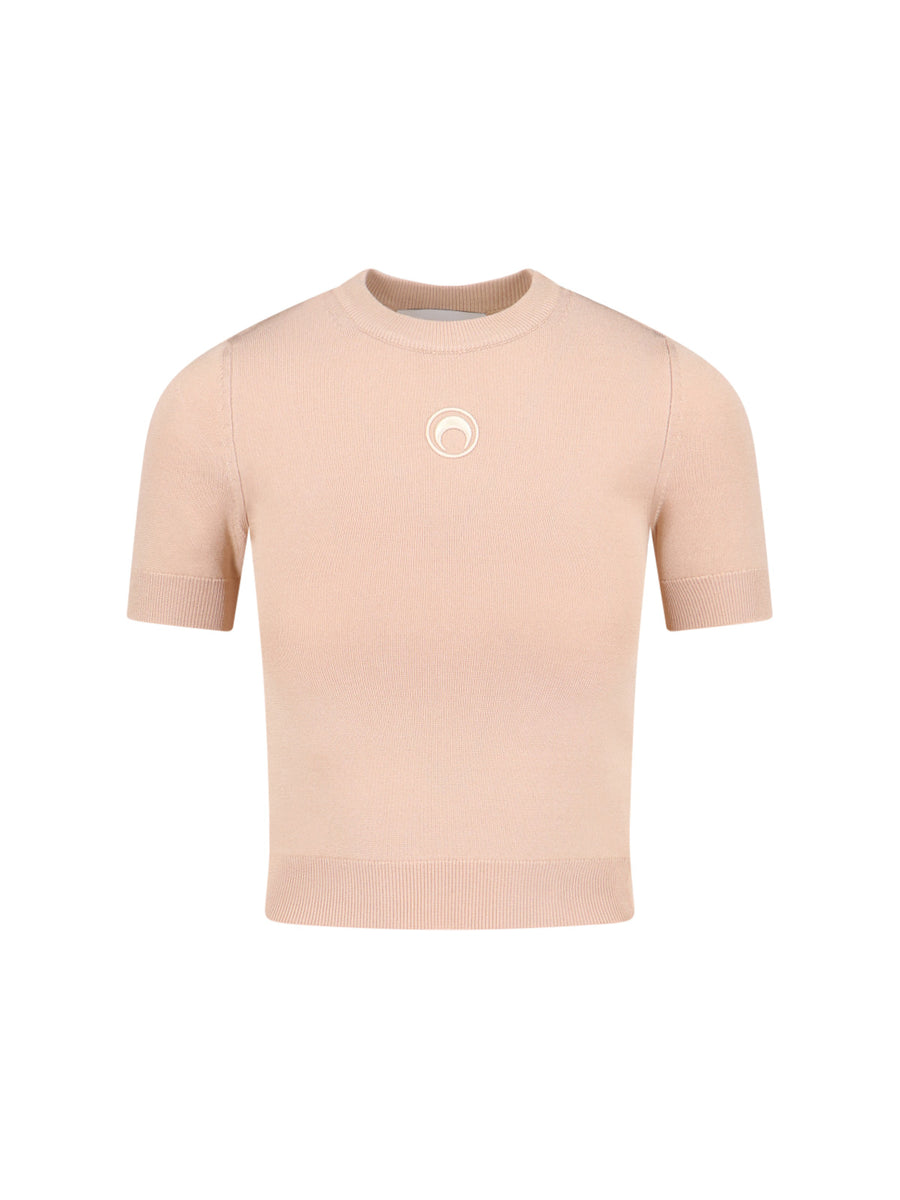 Marine Serre Ckni 88% Viscose sweater in beige