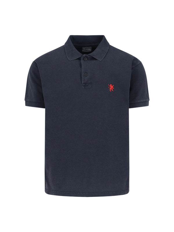 Balenciaga Ttvh 100% Cotton polo in navy