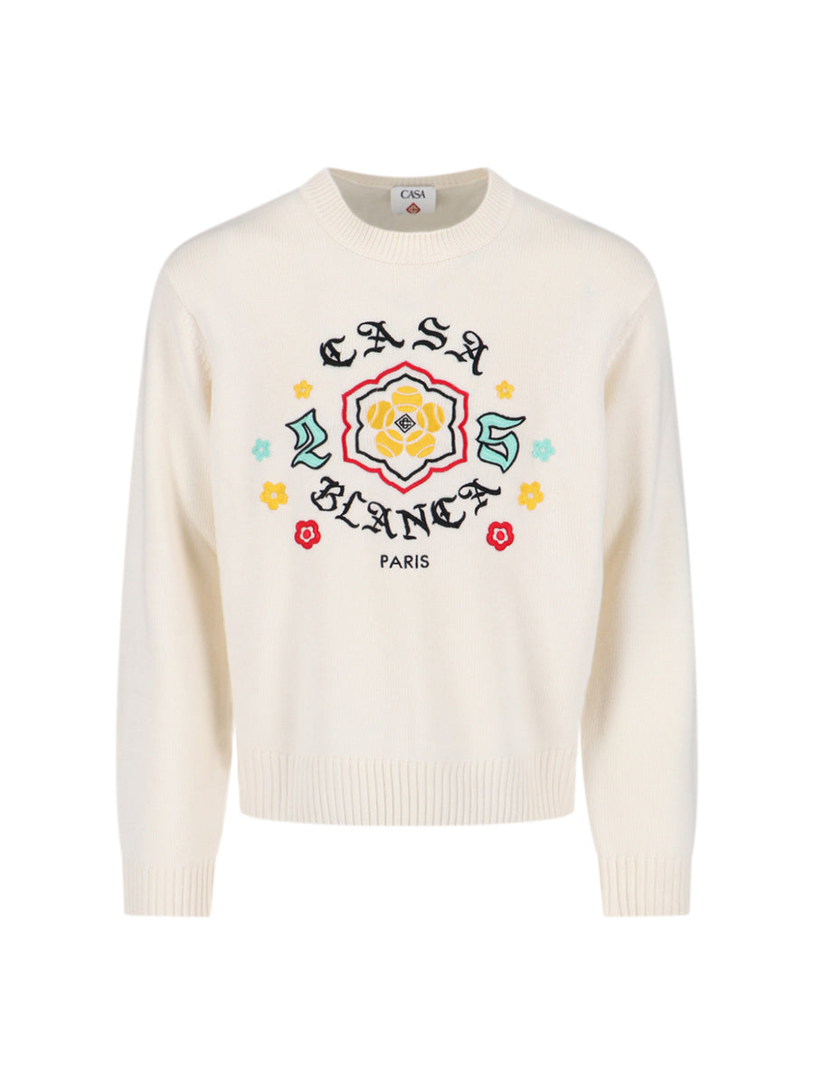 Casablanca 100% Merino Wool sweater in white