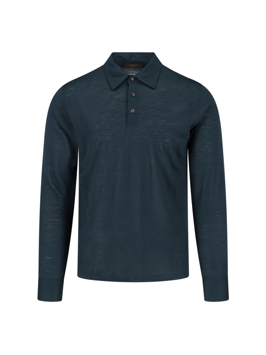 Zanone 100% virgin wool polo shirt in green