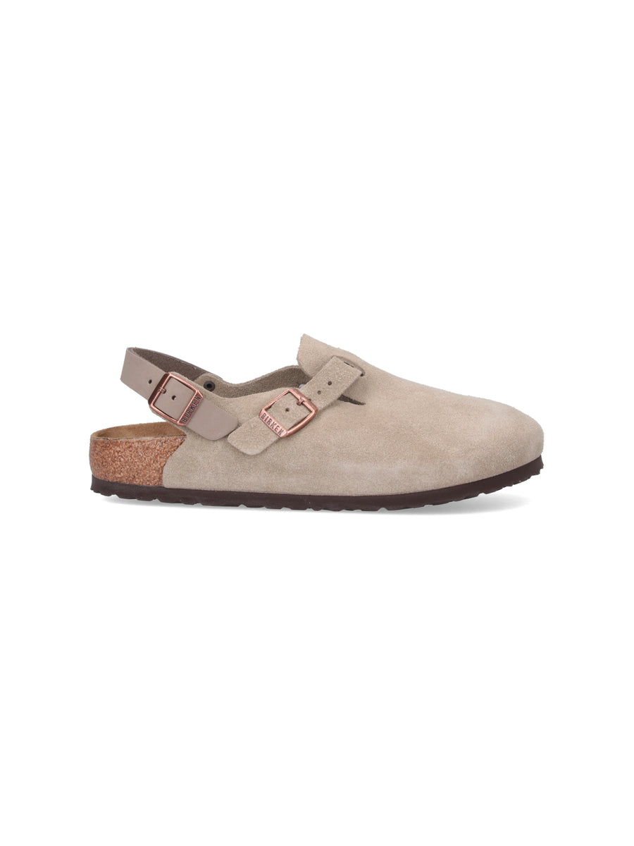 Birkenstock 100% leather clog in beige
