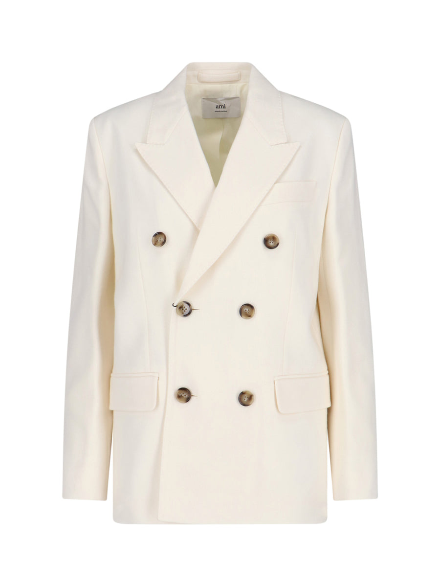 AMI Paris 100% virgin wool blazer in white