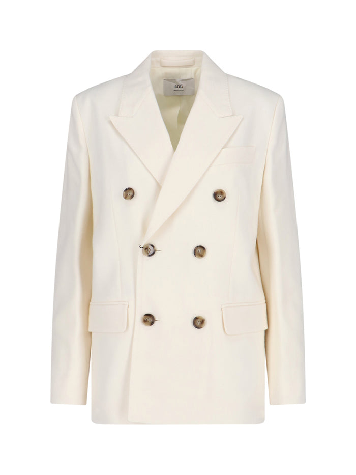 Ami Jackets White Virgin Wool