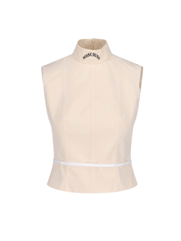 Moschino 100% Cotton tank top in white