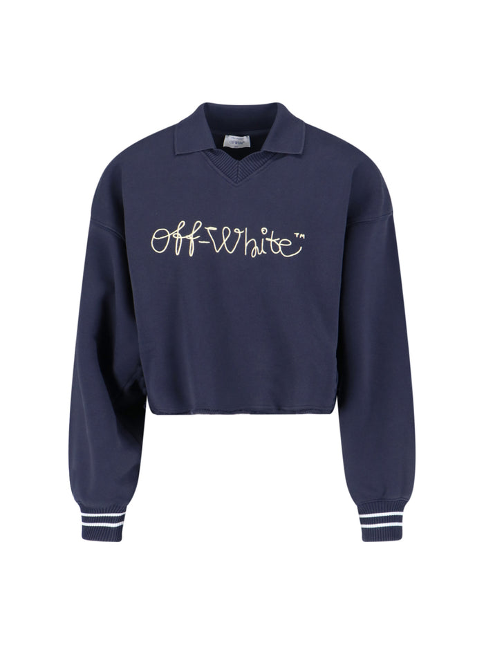 Off-White Sweaters Blue Fabric: Cotton