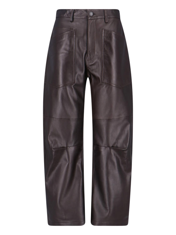 Nili Lotan 100% lamb leather trousers in brown