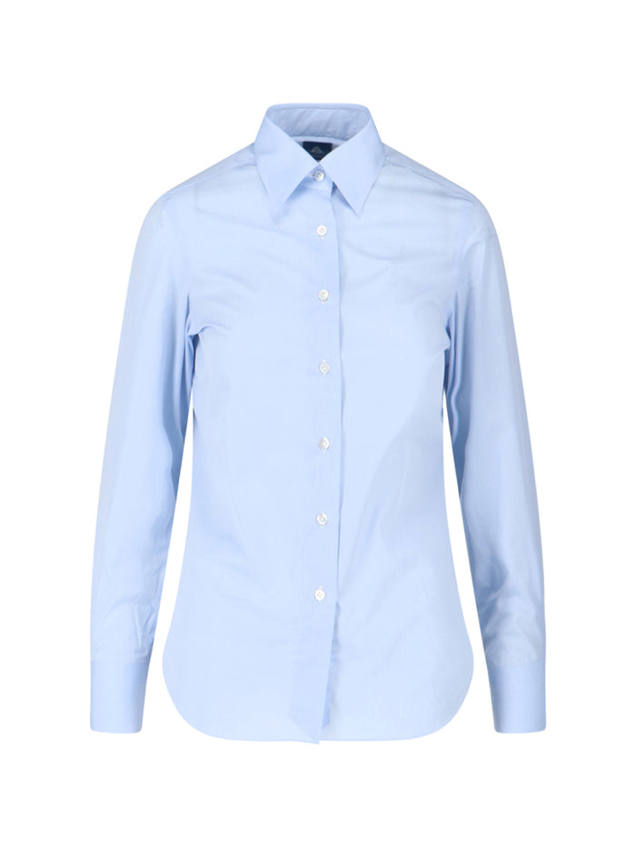 Finamore Shirts Blue Cotton