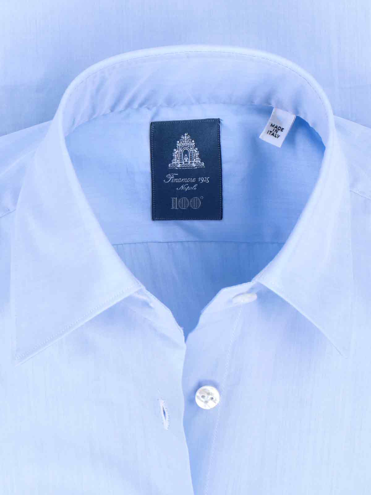Finamore Shirts Blue Cotton