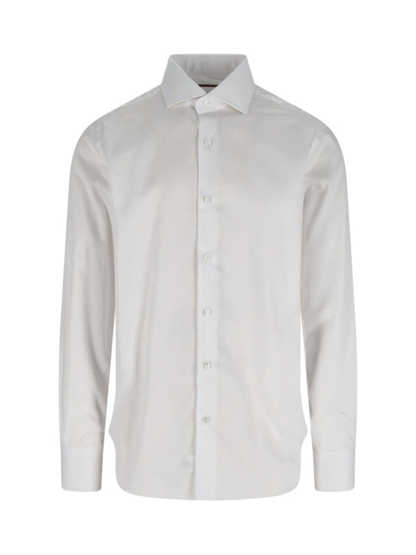 Barba Napoli 100% cotton shirt in white
