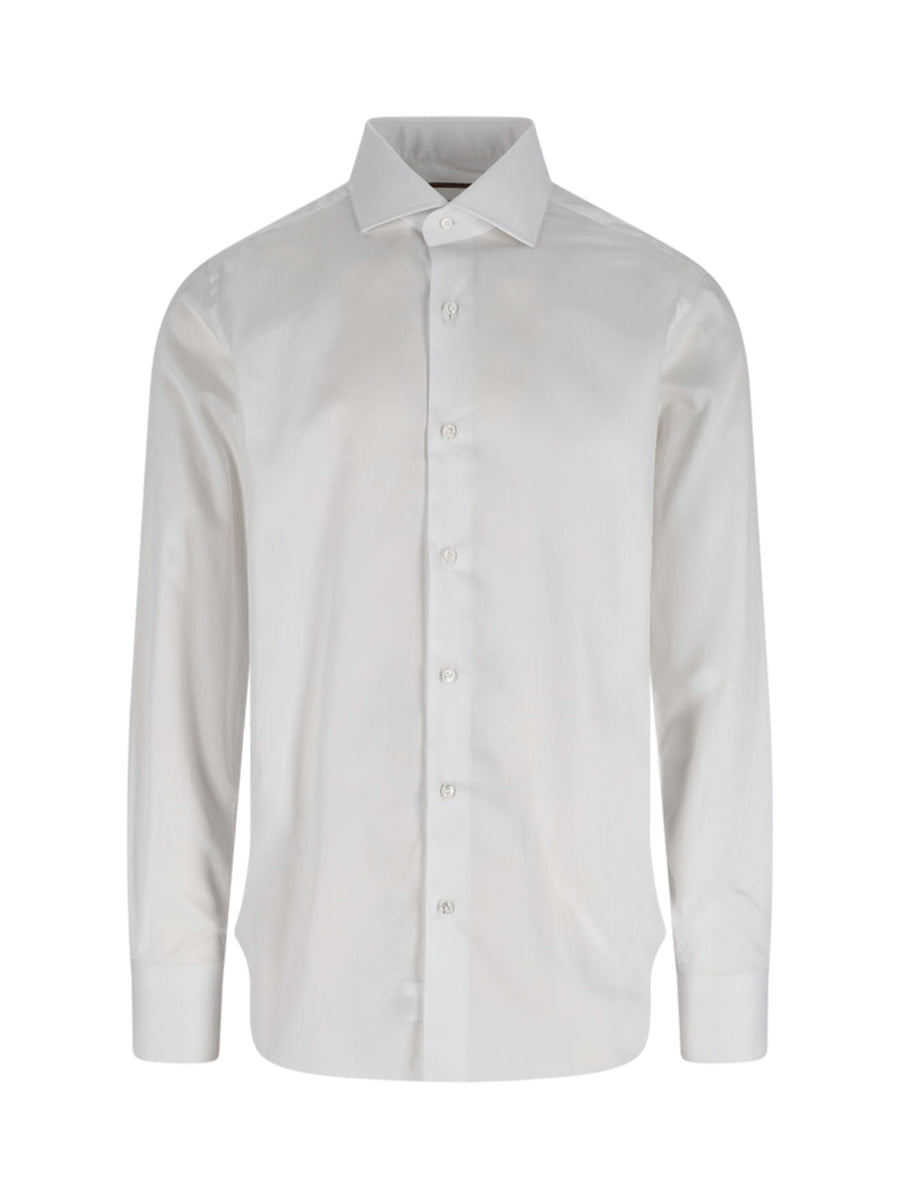 Barba Napoli 100% cotton shirt in white