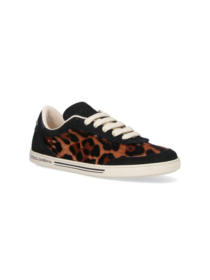 Dolce & Gabbana Sneakers Brown Calf Leather W/hair