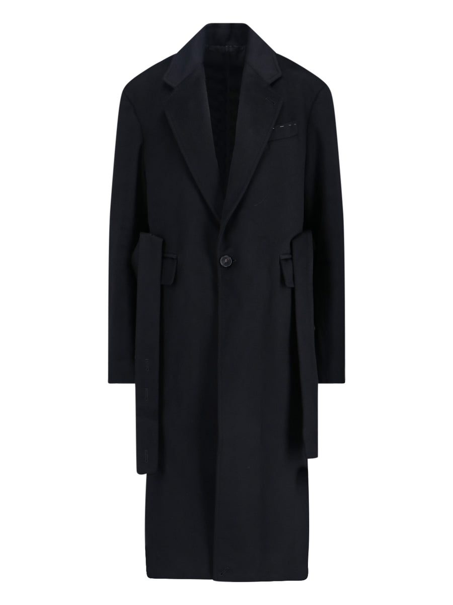 Setchu 100% cashmere coat in black