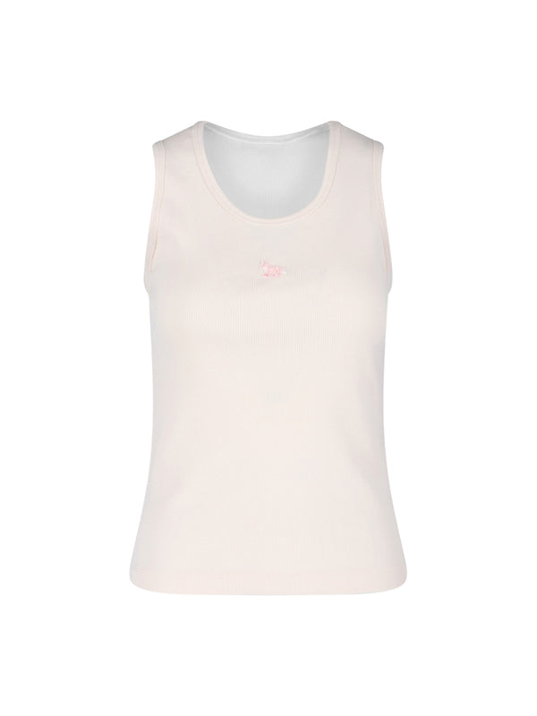 Maison Kitsune' 100% Cotton tank top in pink