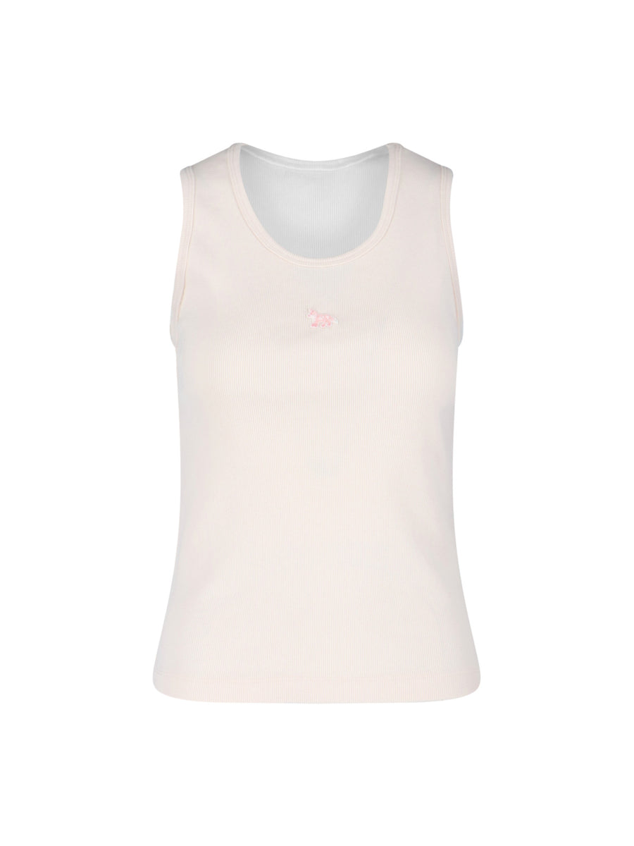 Maison Kitsune' 100% Cotton tank top in pink
