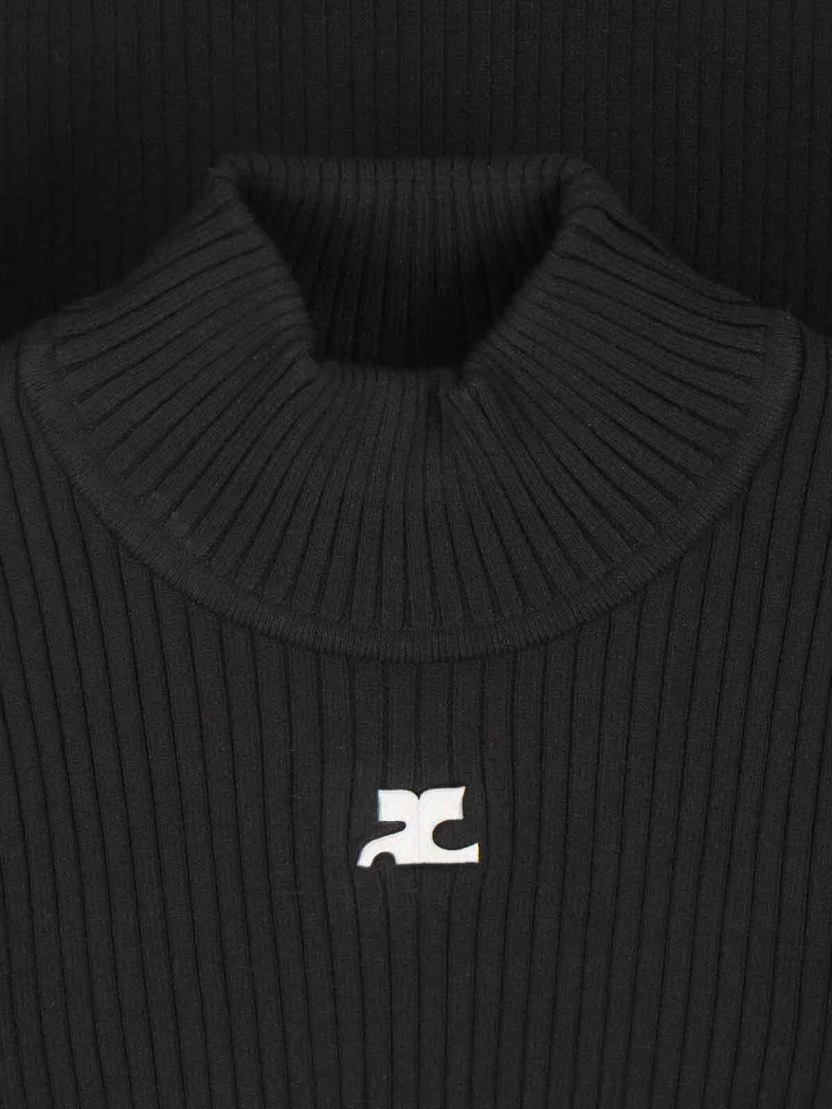 Courrèges Sweaters Black Viscose