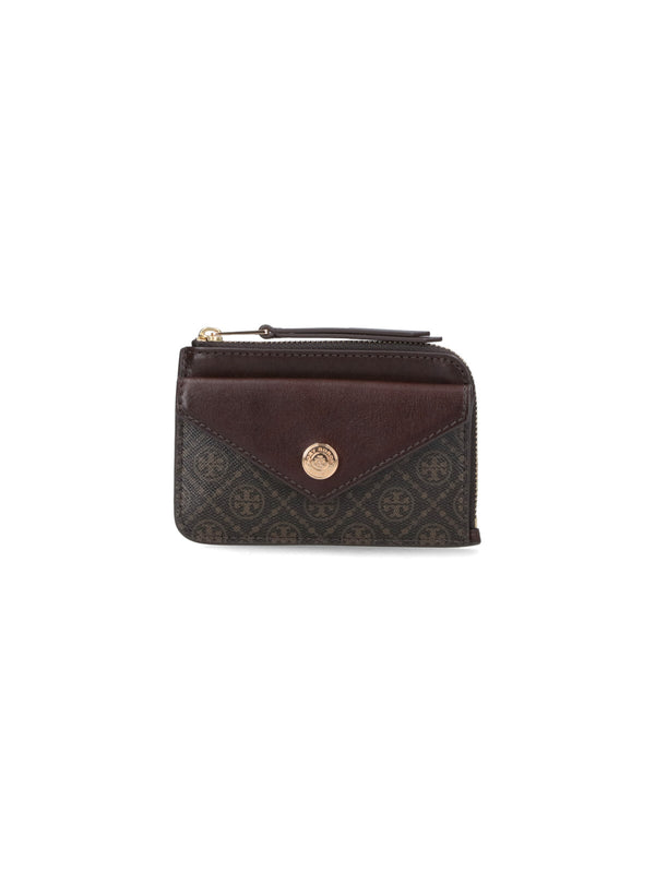 Tory Burch Body: 98% Cotton card case in brown