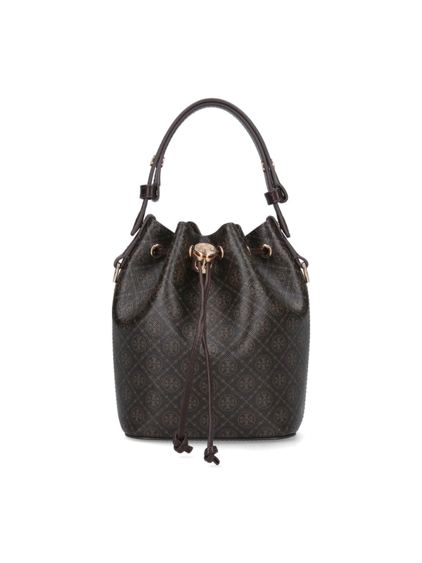 Tory Burch Body: 98% Cotton bucket bag in brown