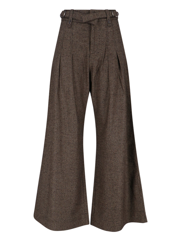 Eudon Choi 54% Wool trousers in brown