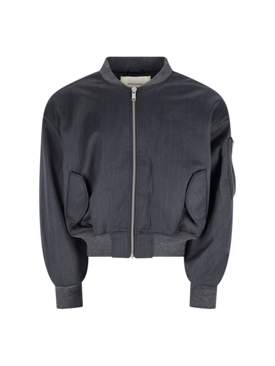 Entire Studios 55% Polyester bomber jacket in gray