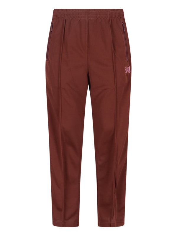 Needles 100% polyester trousers in brown