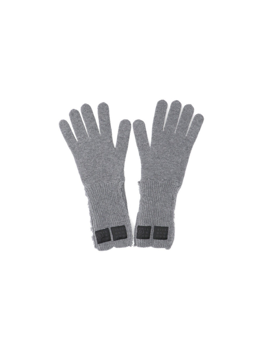 MM6 Maison Margiela 80% Wool gloves in gray