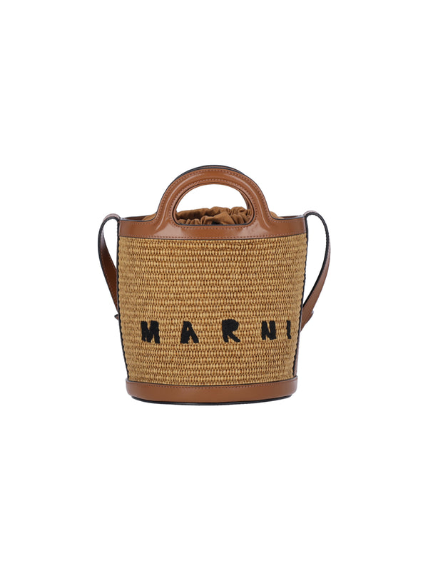 Marni 52% Cotton bucket bag in beige