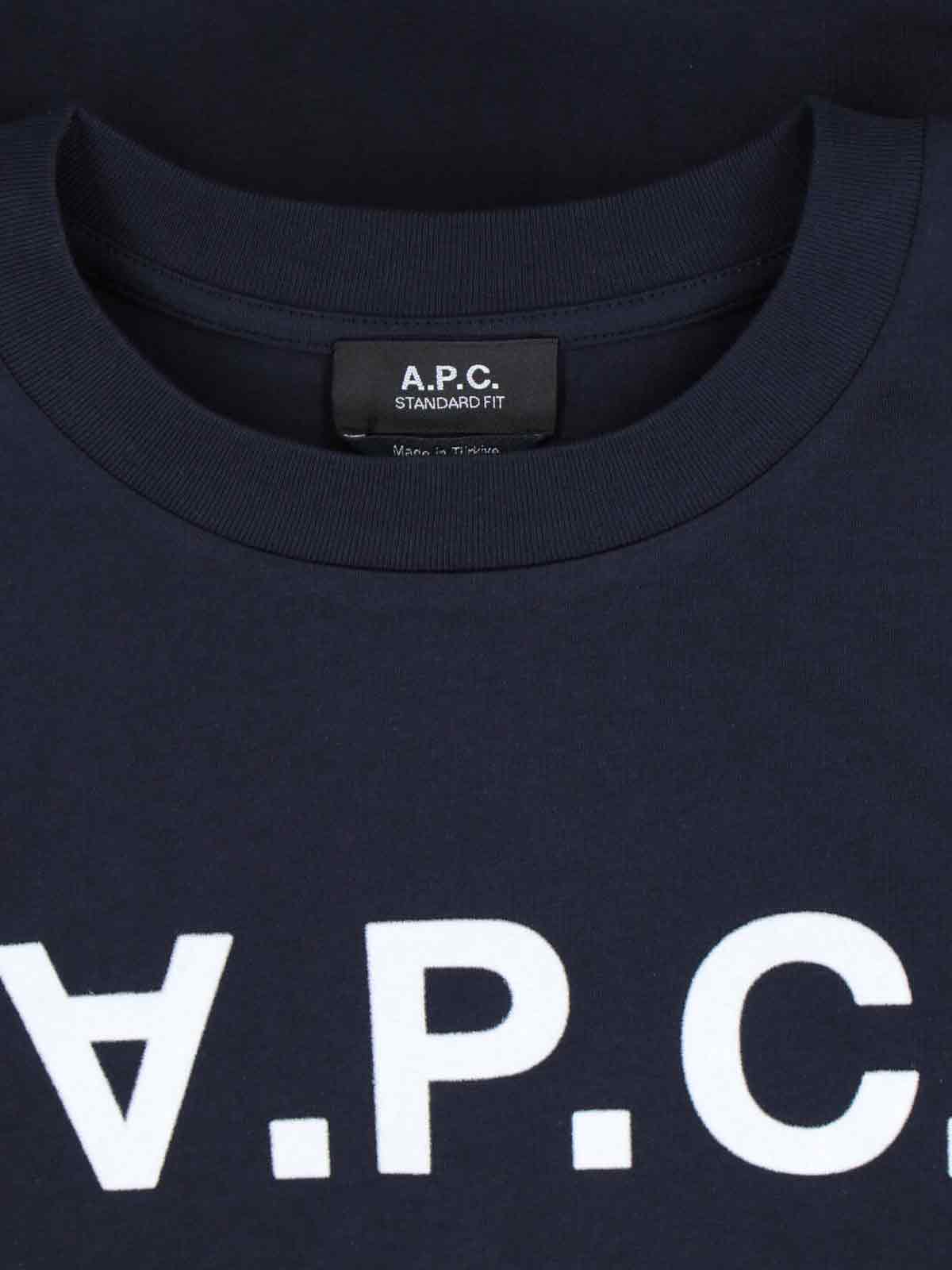 A.P.C. T-shirts and Polos Blue Organic Cotton