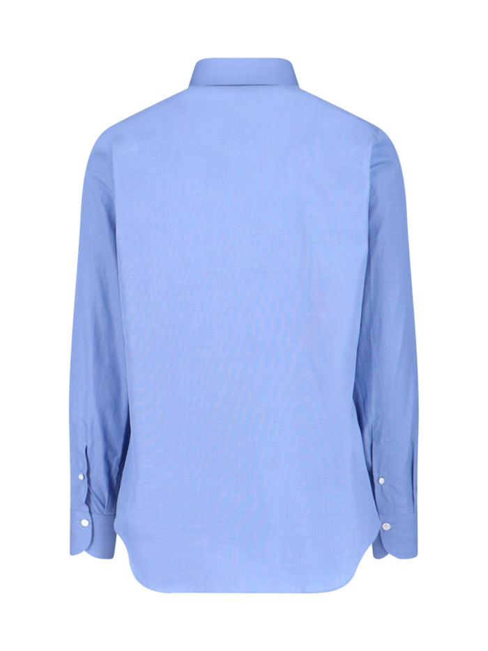 Finamore Shirts Blue Cotton