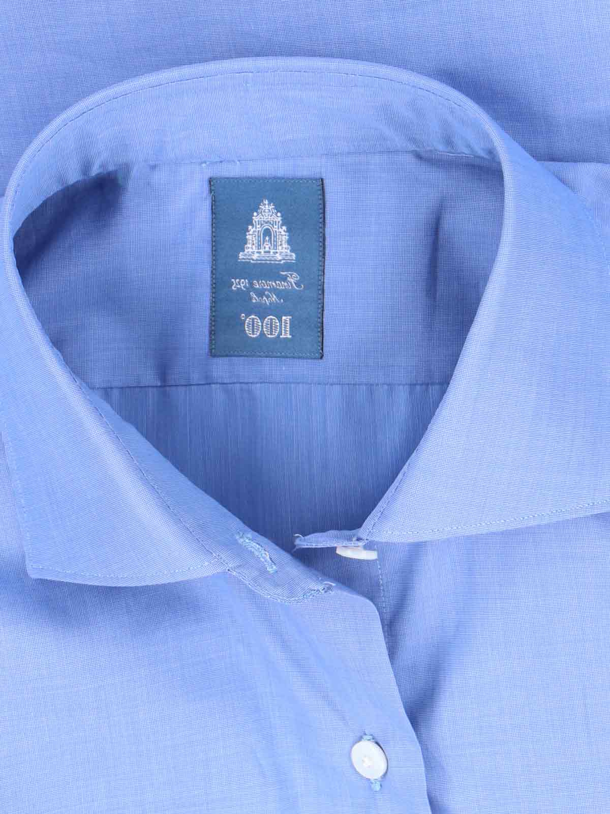 Finamore Shirts Blue Cotton