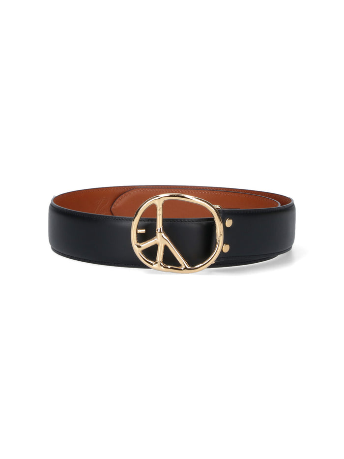 Needles Belts Black Cow Leather