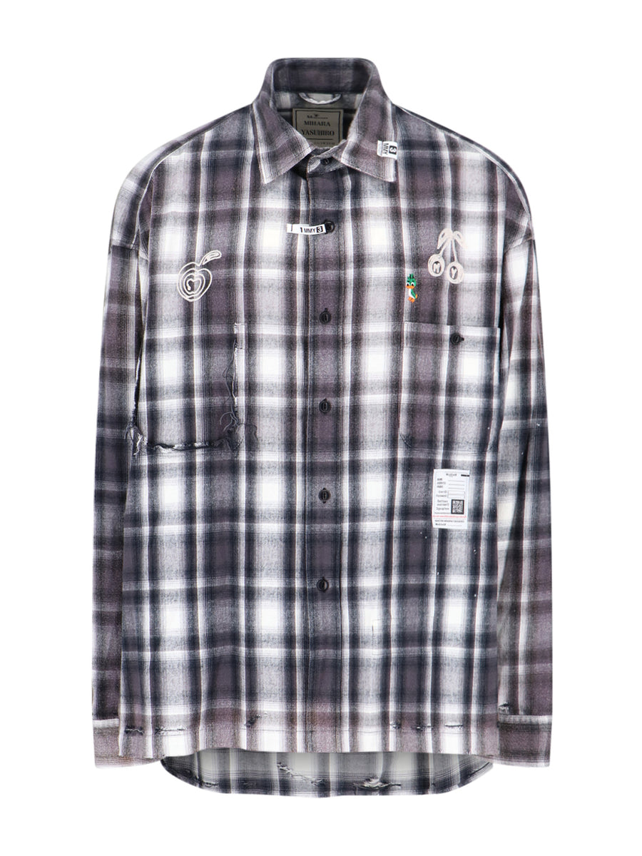 Maison Mihara Yasuhiro 100% Cotton shirt in black
