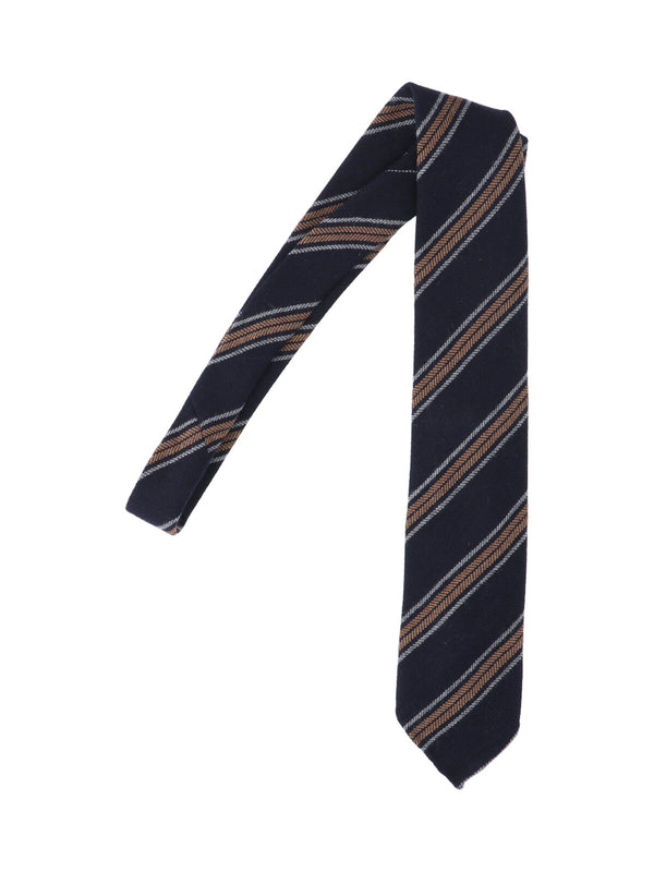 Cesare Attolini 100% wool necktie in navy
