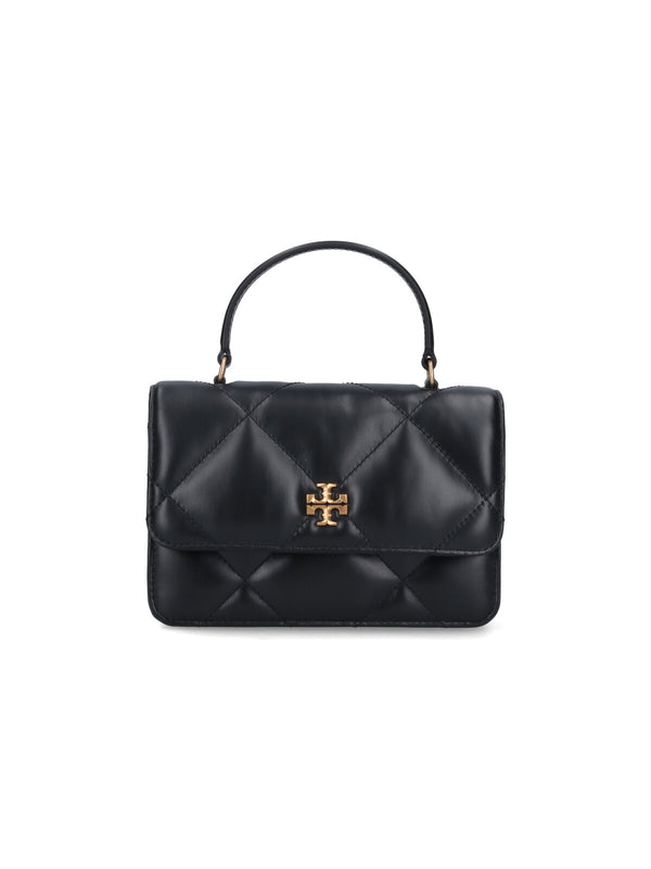 Tory Burch Main Body: 100% Cow Leather top handle bag in black