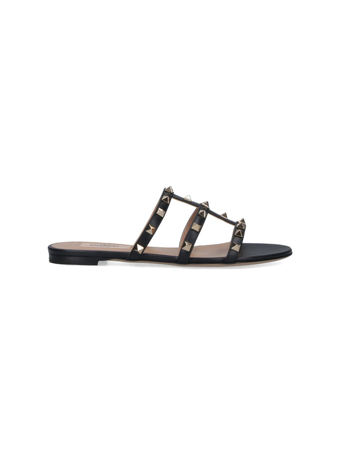 Valentino Garavani Sandals Black Calf Leather