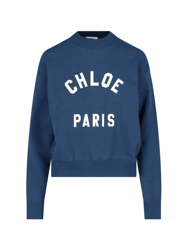 Chloè Outer Shell: 100% Cotton sweatshirt in blue