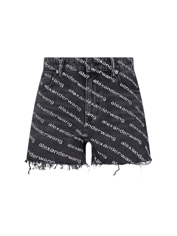 Alexander Wang 100% Cotton denim shorts in black