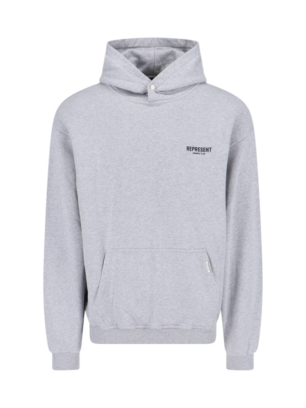 Represent 100% Cotton hoodie in gray