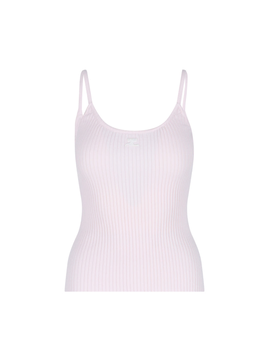 CourrèGes 70% Viscose tank top in pink