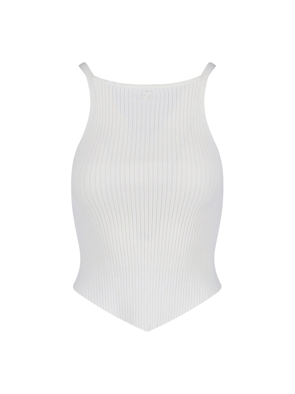 CourrèGes 70% Viscose tank top in white
