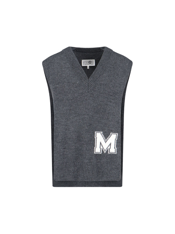 MM6 Maison Margiela 50% Virgin Wool sweater vest in gray