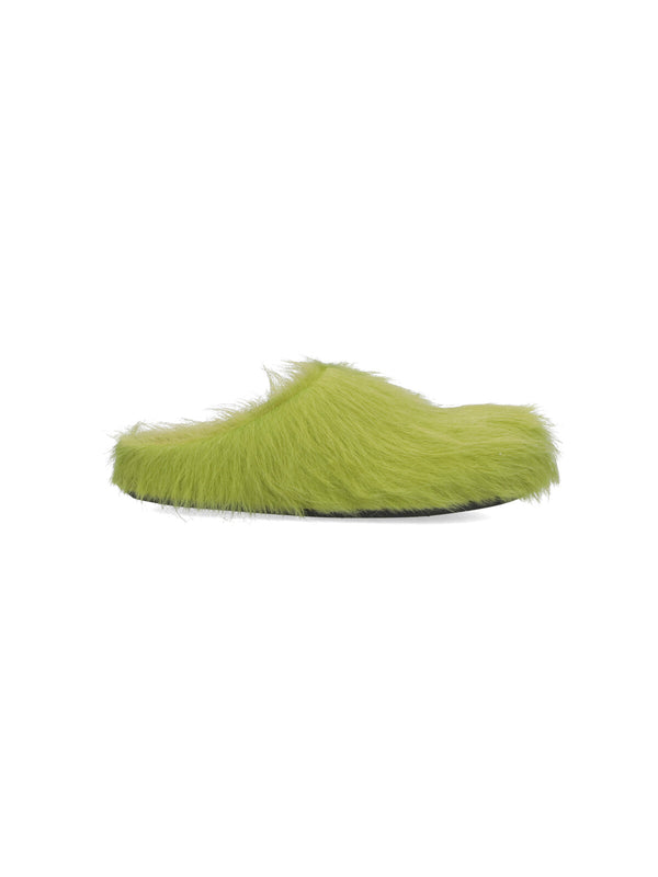 Marni Upper: 100% Calf Hair mule in green