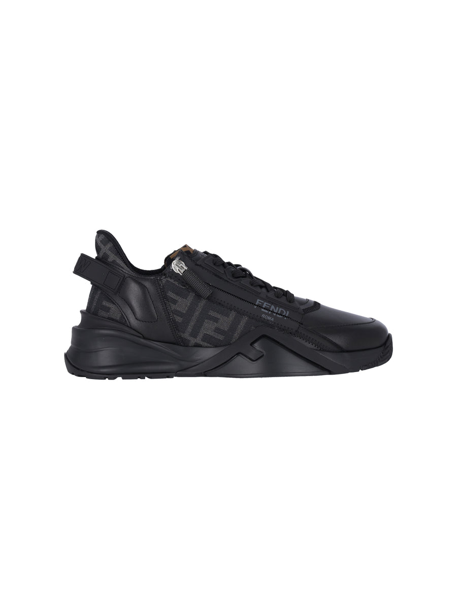Fendi Ajzh 100% Calf Leather sneaker in black