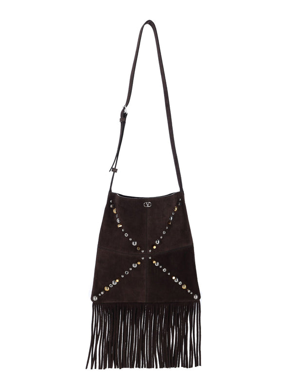 Valentino Garavani 100% calf leather shoulder bag in brown