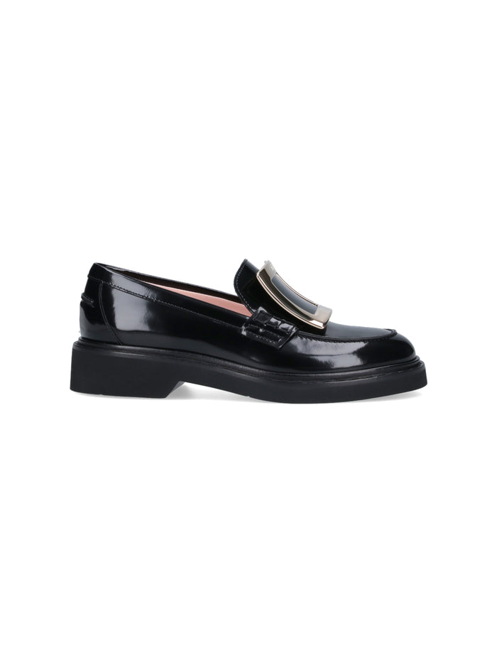 Roger Vivier Flat shoes Black Outer: Calf Leather