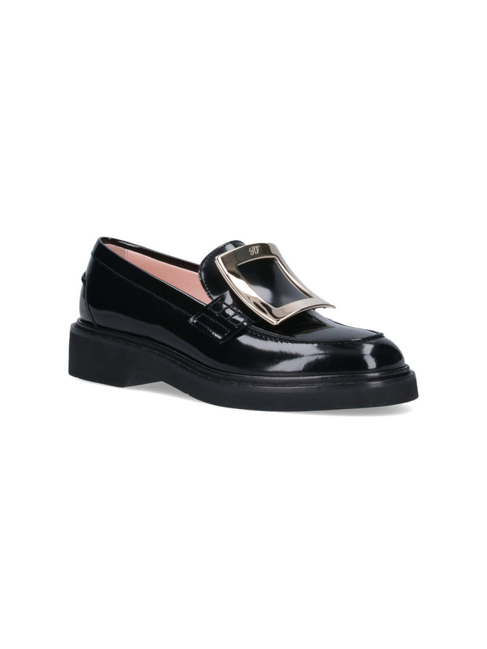 Roger Vivier Flat shoes Black Outer: Calf Leather