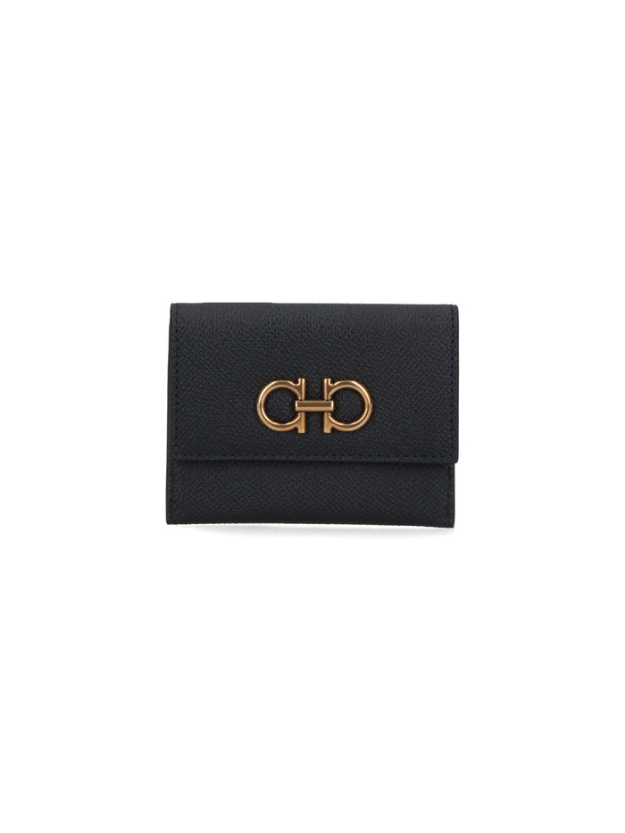 Ferragamo Wallets Black Calf Leather