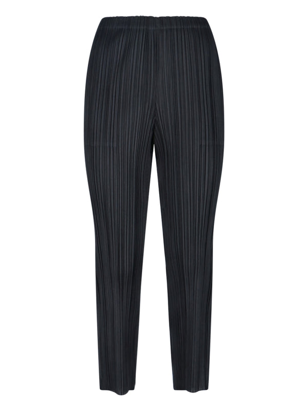 Pleats Please 100% polyester trousers in black